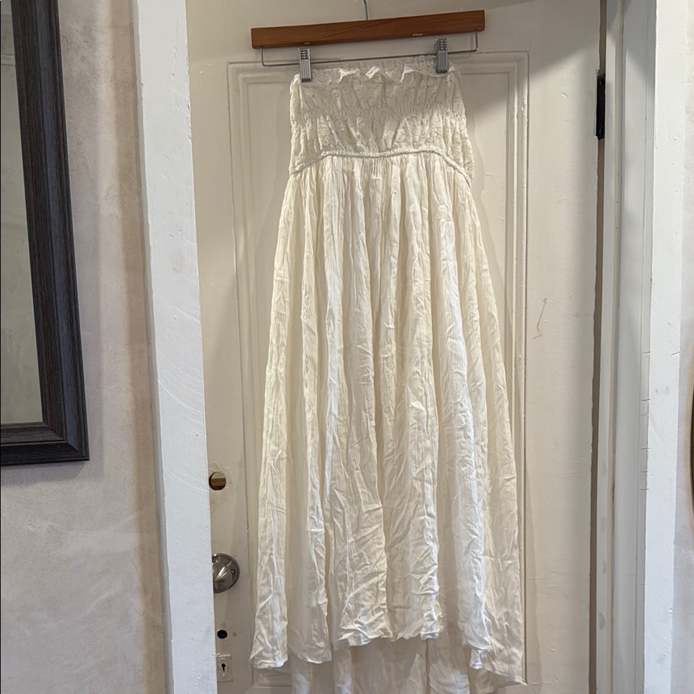 Promesa White Smocked Midi Dress/ beach cover up
